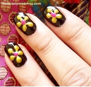 1 minute nail art design flower