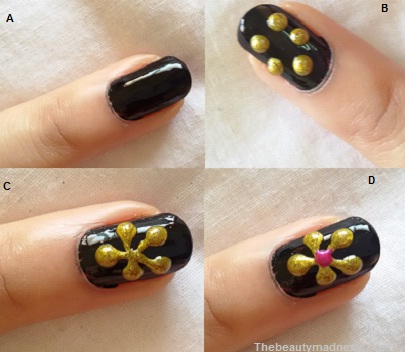 flower 1 minute nail art design