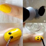 smiley nail art steps