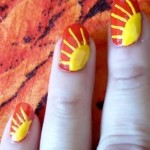 sun rays nail art