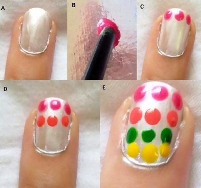 trendy nails polka design