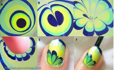 butterfly green nail art